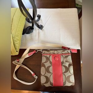 Coach Vintage Coral and Brown Signature Bag